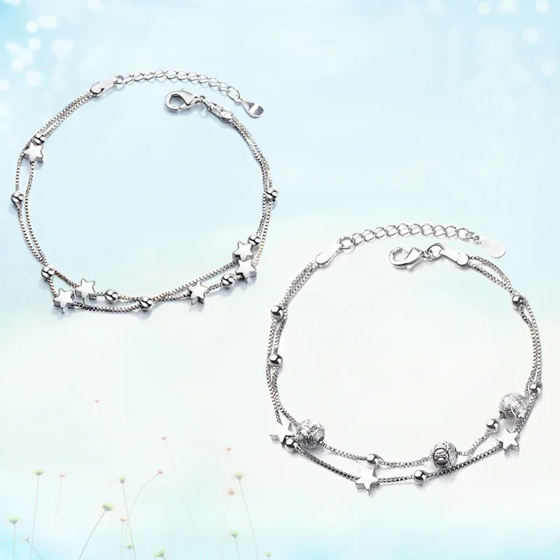 OBEAR Double Layer Star Round Beads Bracelets &Bangles Korean Style Small FreshSilver Plated Bracelet For Women
OBEAR Double Layer Star Round Beads Bracelets &Bangles Korean Style Small FreshSilver Plated Bracelet For Women