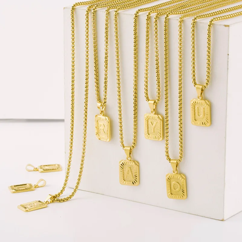 Rinhoo Initials 26 Letter Pendant Necklace for Women Gold Color Chain Geometric Nameplate Collar Fashion Men Jewelry Gifts
Rinhoo Initials 26 Letter Pendant Necklace for Women Gold Color Chain Geometric Nameplate Collar Fashion Men Jewelry Gifts