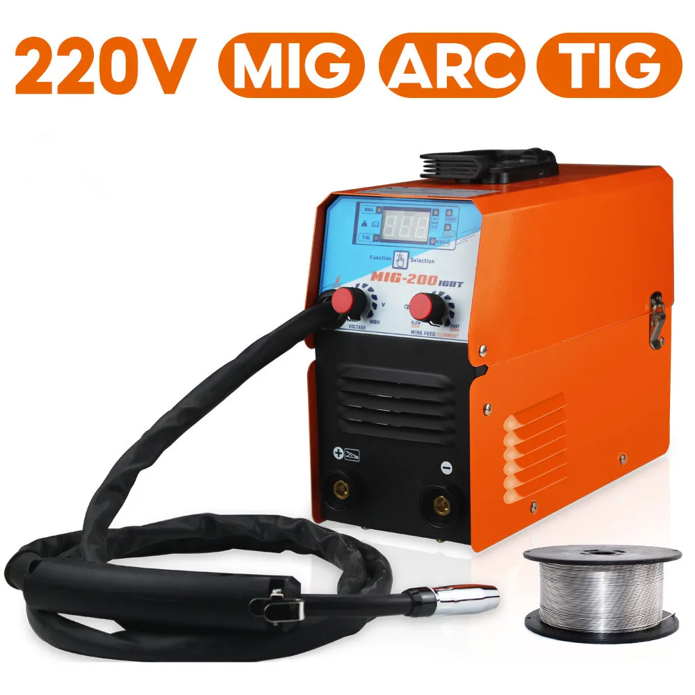 Mini MIG-200 AC220V IGBT MIG MMA TIG Gasless Welding Machine Welder Welding Equipment Replace Manual Soldering Tool
Mini MIG-200 AC220V IGBT MIG MMA TIG Gasless Welding Machine Welder Welding Equipment Replace Manual Soldering Tool