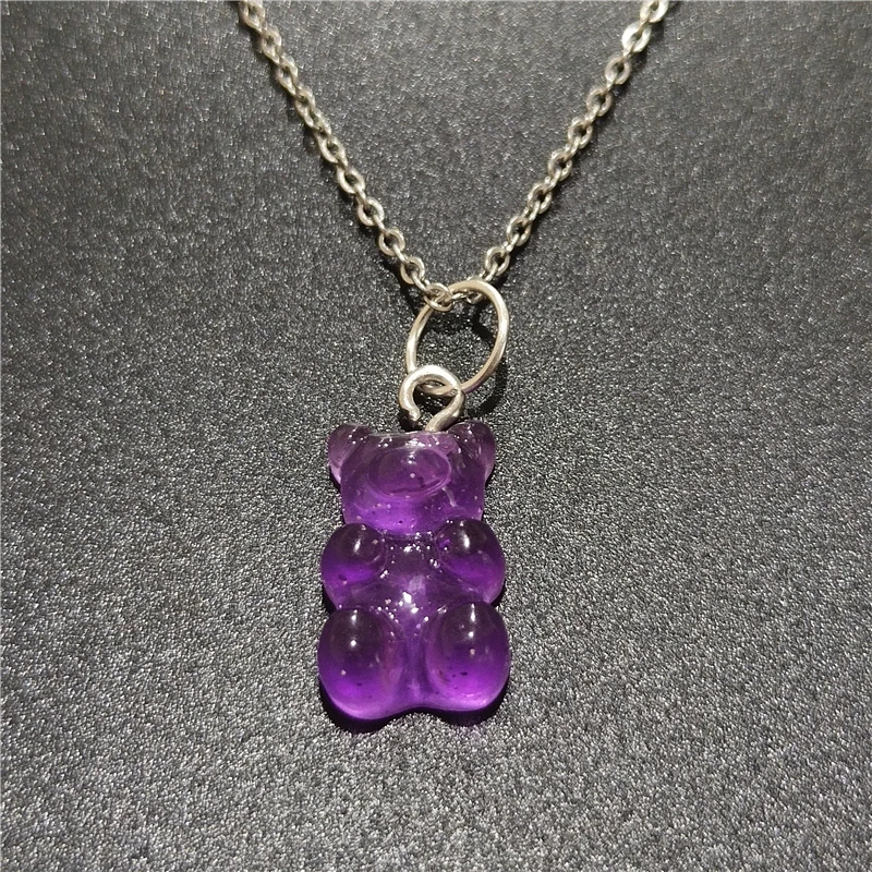 Stainless Steel Handmade Resin Chokers Candy 8 Color Cute Cartoon Bear Charm Necklace For Women Girl Daily Jewelry Party Gifts
Stainless Steel Handmade Resin Chokers Candy 8 Color Cute Cartoon Bear Charm Necklace For Women Girl Daily Jewelry Party Gifts