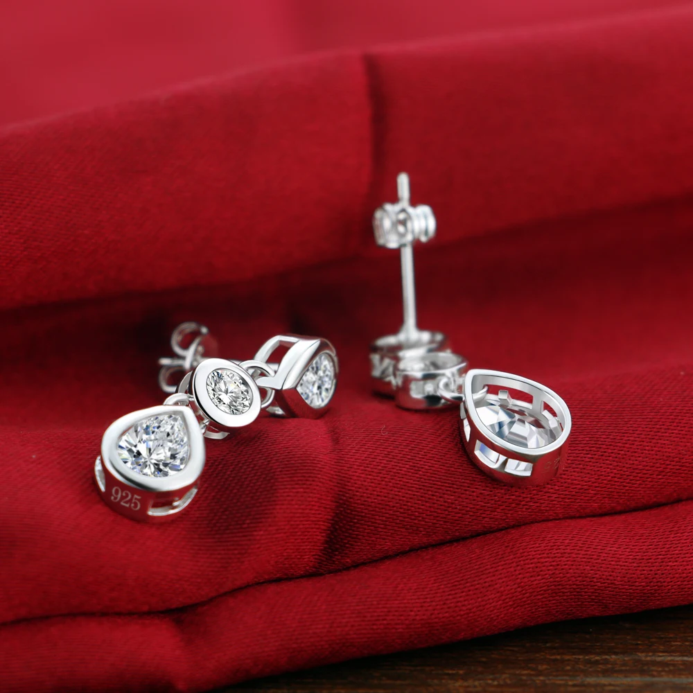 Noble Women's 925 Silver Earrings Cubic Zircon Inlaid Drop Pendant Earrings Fine Jewelry Party Accessories Valentine's Day Gift
Noble Women's 925 Silver Earrings Cubic Zircon Inlaid Drop Pendant Earrings Fine Jewelry Party Accessories Valentine's Day Gift