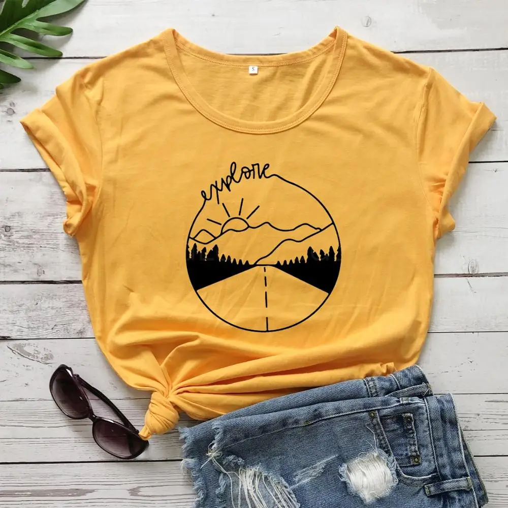 Explore mountain graphic slogan women fashion unisex cotton casual t shirt aesthetic tumblr camisetas vintage tees gift top-L835
Explore mountain graphic slogan women fashion unisex cotton casual t shirt aesthetic tumblr camisetas vintage tees gift top-L835