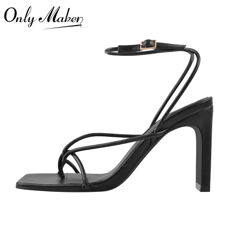 Onlymaker Summer Women's Square Toe Buckle Sandals Matte Black Cross Strap Chunky High Heels Flip Flops Concise Fashion Elegant
Onlymaker Summer Women's Square Toe Buckle Sandals Matte Black Cross Strap Chunky High Heels Flip Flops Concise Fashion Elegant