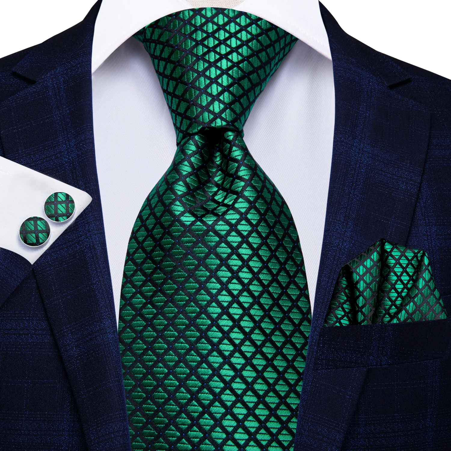 Hi-Tie Green New Fashion Business Paisley 100% Silk Men's Tie NeckTie 8.5cm Ties for Men Formal Luxury Wedding Quality Gravata |
