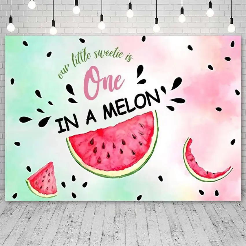 Watermelon Theme Birthday Party Banner Sweetie One in a Melon Birthday Backdrop Summer Fruit 1st Birthday Party Decoration
Watermelon Theme Birthday Party Banner Sweetie One in a Melon Birthday Backdrop Summer Fruit 1st Birthday Party Decoration