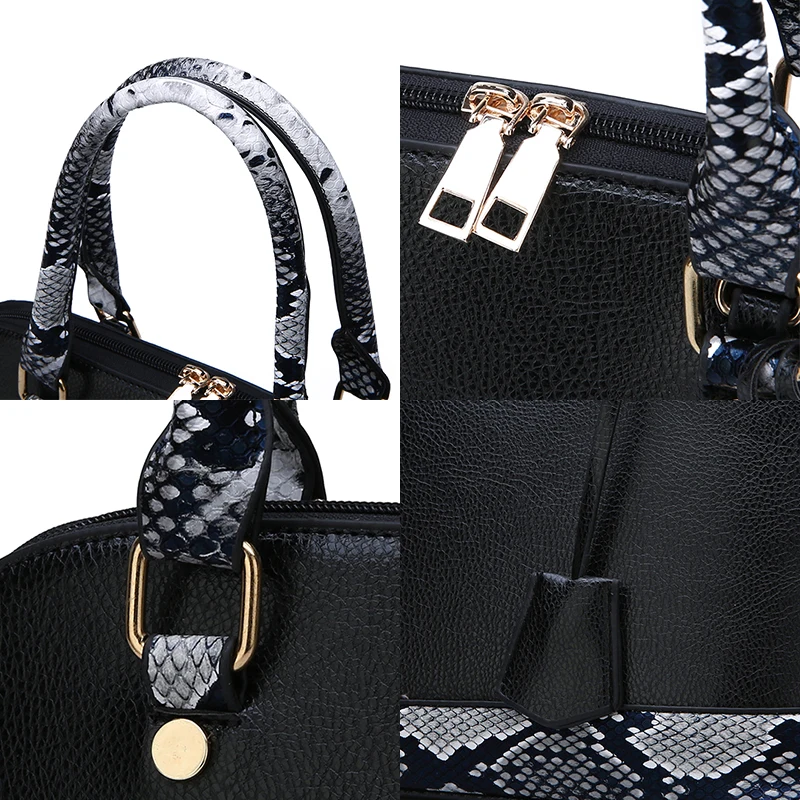 Handbag Women Snake Skin Print Pu Leather Large For Lady Messenger Bags Female Cross Body Shoulder Casual Totes Bag 2019 Luxury 
Handbag Women Snake Skin Print Pu Leather Large For Lady Messenger Bags Female Cross Body Shoulder Casual Totes Bag 2019 Luxury