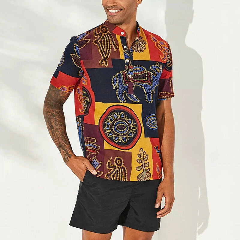 Hot-Selling European And American Men's T-Shirt Retro Patchwork Printed Short-Sleeved 2021 Summer Casual Button Lapel Top S-5XL
Hot-Selling European And American Men's T-Shirt Retro Patchwork Printed Short-Sleeved 2021 Summer Casual Button Lapel Top S-5XL