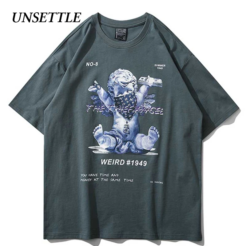 UNSETTLE Harajuku футболка для мужчин/женщин хип хоп с забавным принтом модная уличная