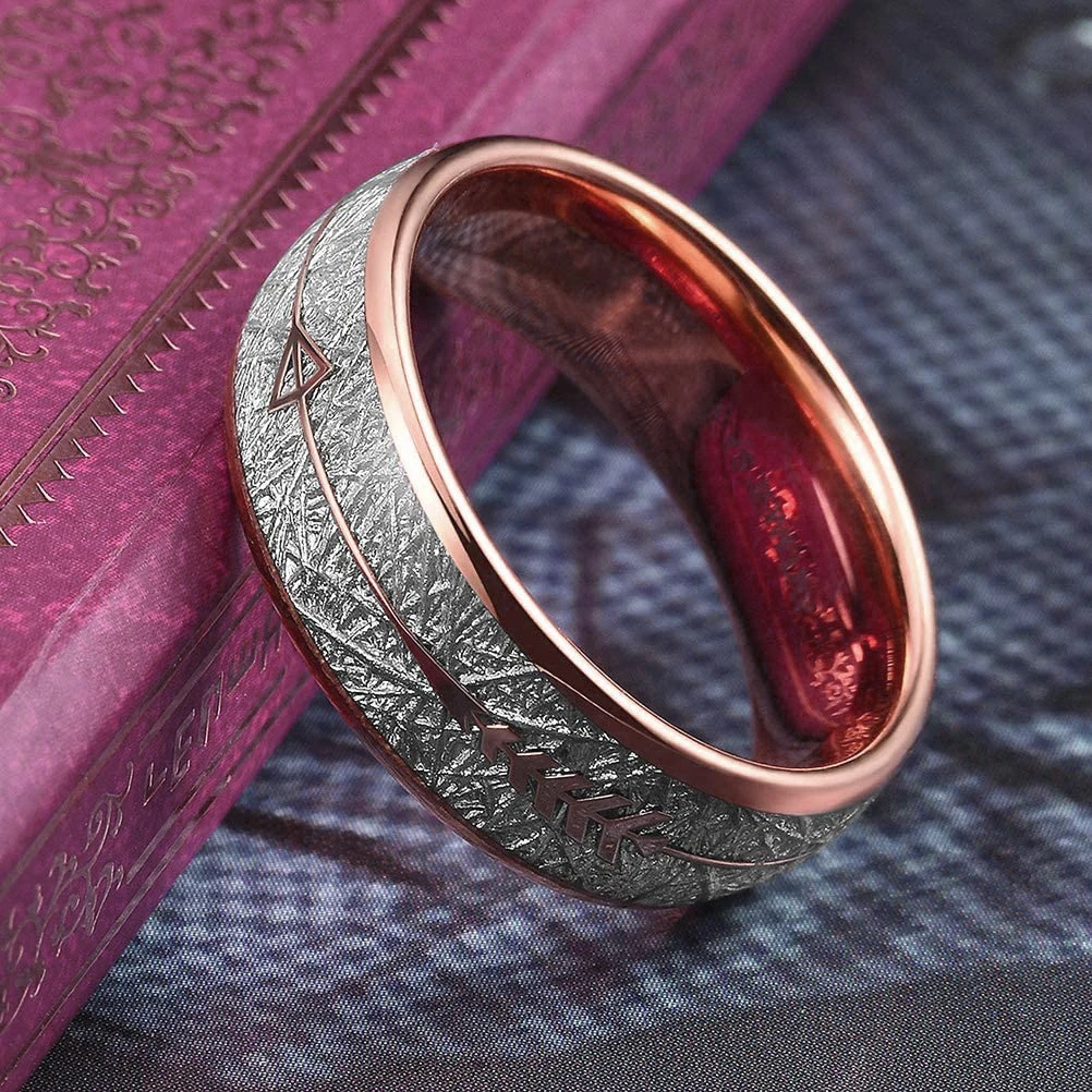 Модные кольца из нержавеющей стали под розовое золото 8 мм для мужчин и женщин