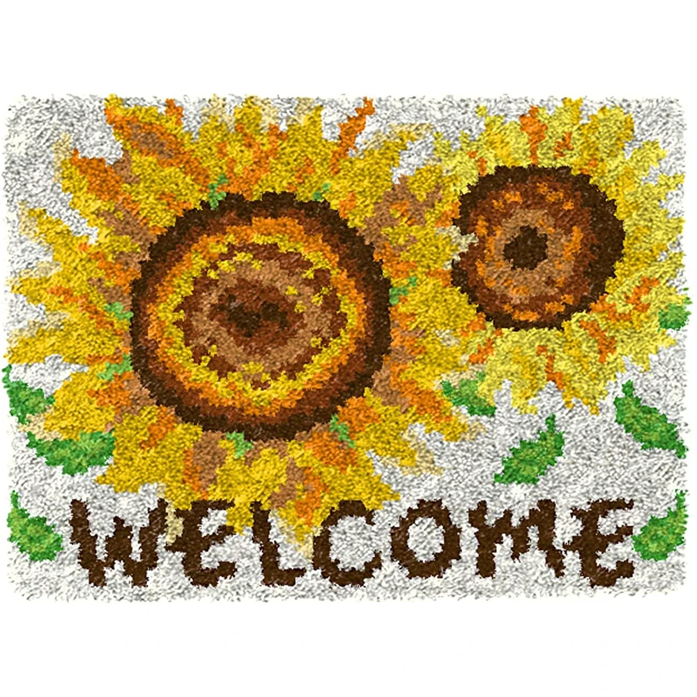 Latch hook rug kits Canvas embroidery with pattern Sunflower Cross stitch kits Crafts for adults Knot set carpet Handcrafts
Latch hook rug kits Canvas embroidery with pattern Sunflower Cross stitch kits Crafts for adults Knot set carpet Handcrafts