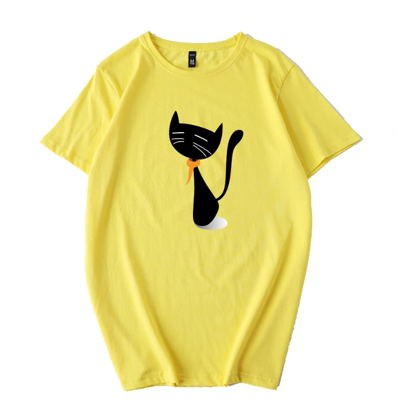 180g Combed Cotton Women T-shirt Black Kitty Printed Short Sleeve Crew Neck Tops Summer Casual Female Clothing
180g Combed Cotton Women T-shirt Black Kitty Printed Short Sleeve Crew Neck Tops Summer Casual Female Clothing