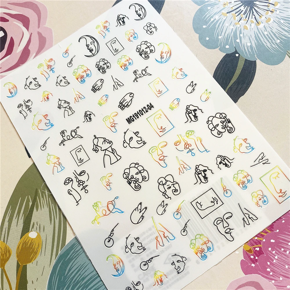 MG191012-04 Colored abstract face-geometric lines 3D Back glue Nail decal Nail sticker Nail decoration Nail art Nail ornament
MG191012-04 Colored abstract face-geometric lines 3D Back glue Nail decal Nail sticker Nail decoration Nail art Nail ornament