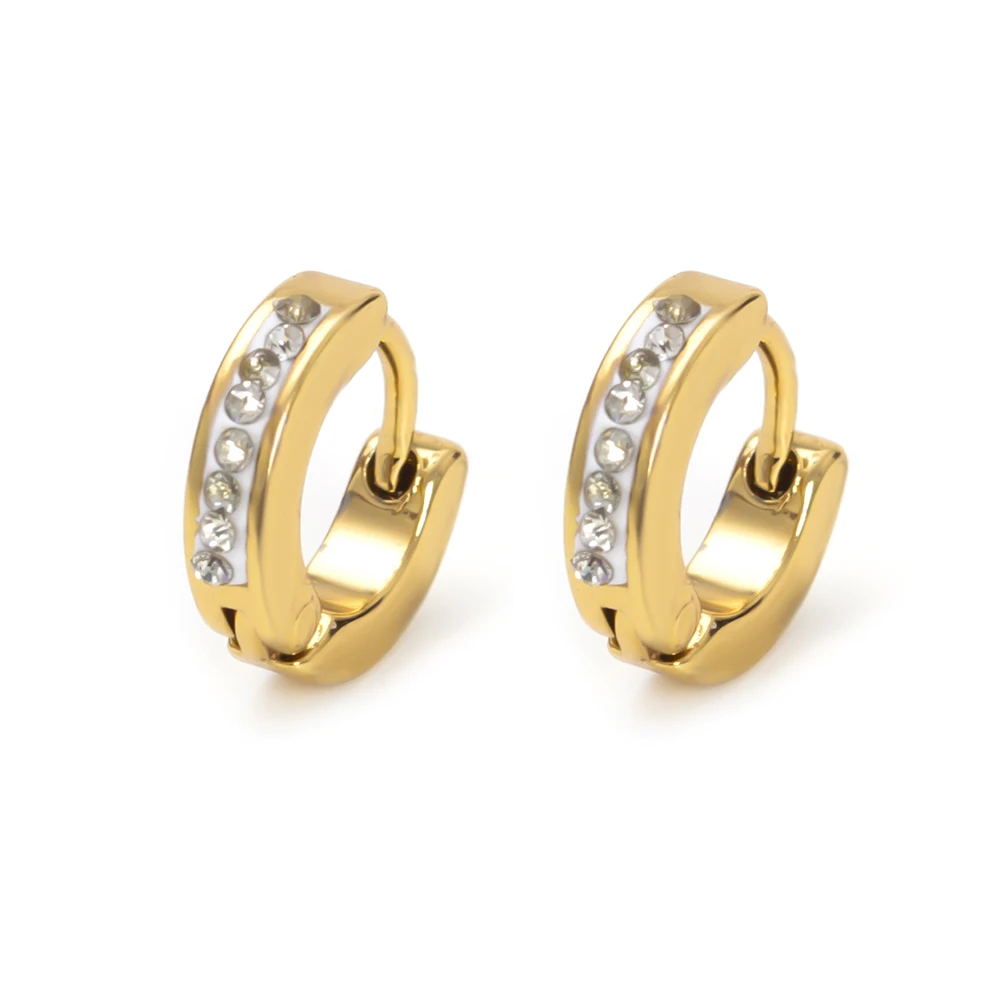 Classic Punk Earrings Crystal Stainless Steel Small Hoop Earrings for Women Girl Gift Trend Gold Hoops
Classic Punk Earrings Crystal Stainless Steel Small Hoop Earrings for Women Girl Gift Trend Gold Hoops