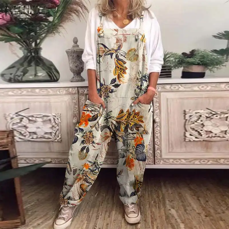 ZANZEA Baggy Side Pocket Playsuit Womens Floral Print Tank Rompers Casual Sleeveless Overalls 2021 New Fashion Long Jumpsuit
ZANZEA Baggy Side Pocket Playsuit Womens Floral Print Tank Rompers Casual Sleeveless Overalls 2021 New Fashion Long Jumpsuit