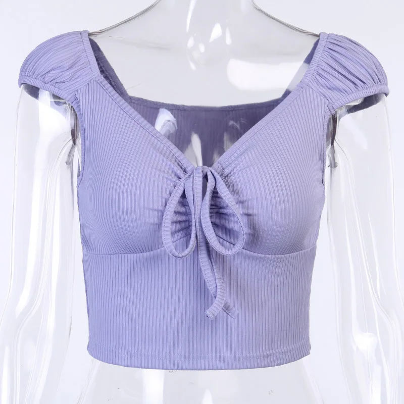Sweetkama V-neck lace-up slim chest short-sleeved T-shirt solid color sweet wind pleated female T-shirt
Sweetkama V-neck lace-up slim chest short-sleeved T-shirt solid color sweet wind pleated female T-shirt