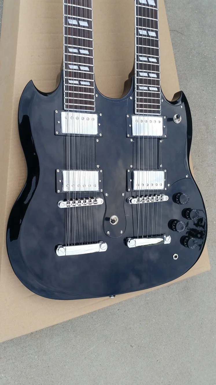 2021 years popular rose wood fingerboard beautiful and black cool high quality double neck and headstock
2021 years popular rose wood fingerboard beautiful and black cool high quality double neck and headstock