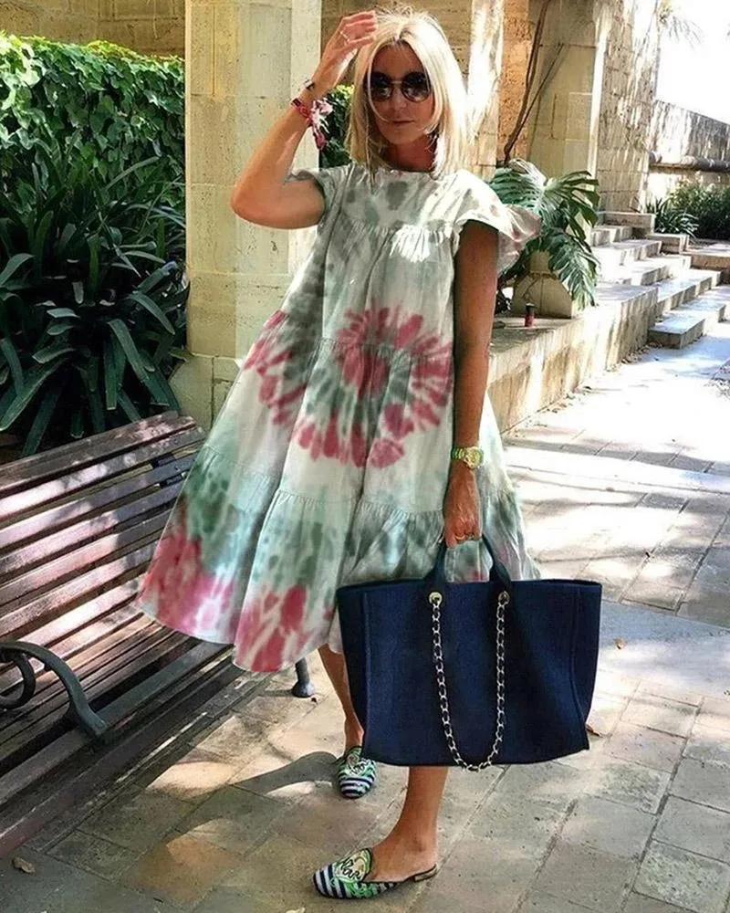 Women Vintage Floral Print Loose A-Line Dress 2020 Summer O-neck Petal Short Sleeve Dress Elegant Casual Party Dress 2XL Vestido
Women Vintage Floral Print Loose A-Line Dress 2020 Summer O-neck Petal Short Sleeve Dress Elegant Casual Party Dress 2XL Vestido