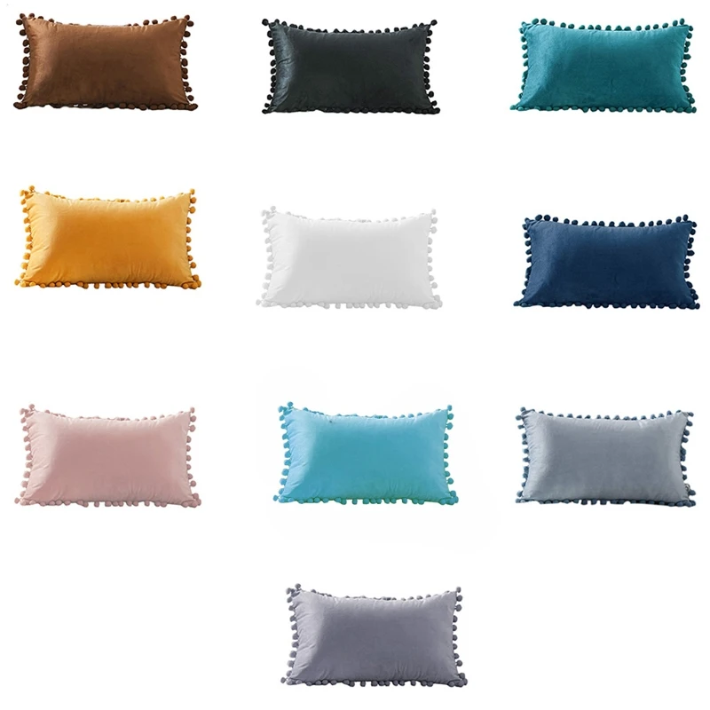 2021 New Velvet Waist Throw Pillow with Pompom Solid Color Decorative Cushion Case
2021 New Velvet Waist Throw Pillow with Pompom Solid Color Decorative Cushion Case