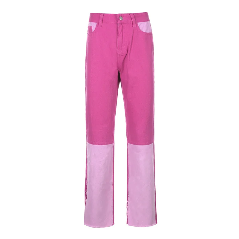 Autumn Women Cowboy Striped Patchwork Jeans Street Casual Hip Hop High Waisted Loose Straight Asymmetry Women's Fashion Pants
Autumn Women Cowboy Striped Patchwork Jeans Street Casual Hip Hop High Waisted Loose Straight Asymmetry Women's Fashion Pants
