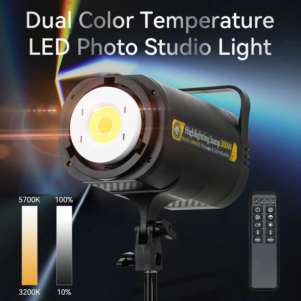 

COB светильник для фотосъемки светодиодный свет для студийной видеосъемки светильник студия 3200K-5700K 2,4G беспроводной контроллер для YouTube студия Запись видео портрет