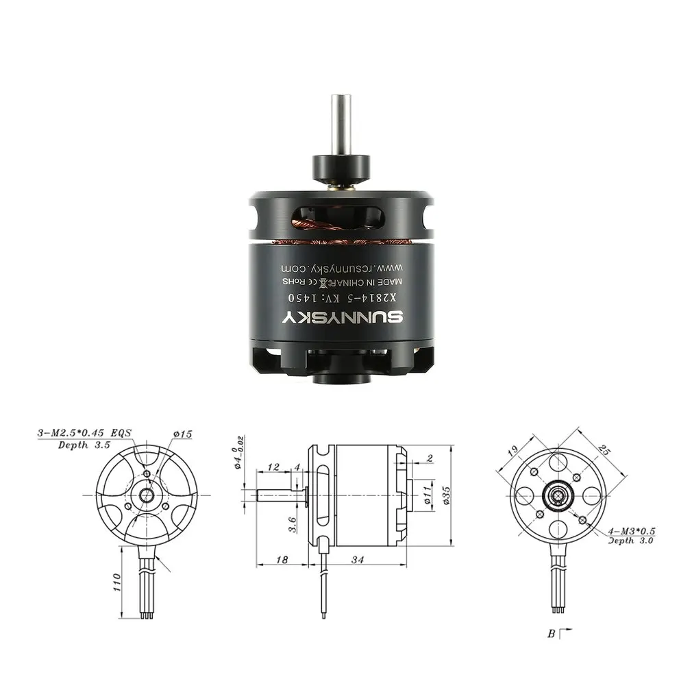 SunnySky X2814 X-II 1450KV Brushless Motor High Power RC Drone Outrunner Motor for RC Models Drone Fixed-wing Airplane
SunnySky X2814 X-II 1450KV Brushless Motor High Power RC Drone Outrunner Motor for RC Models Drone Fixed-wing Airplane
