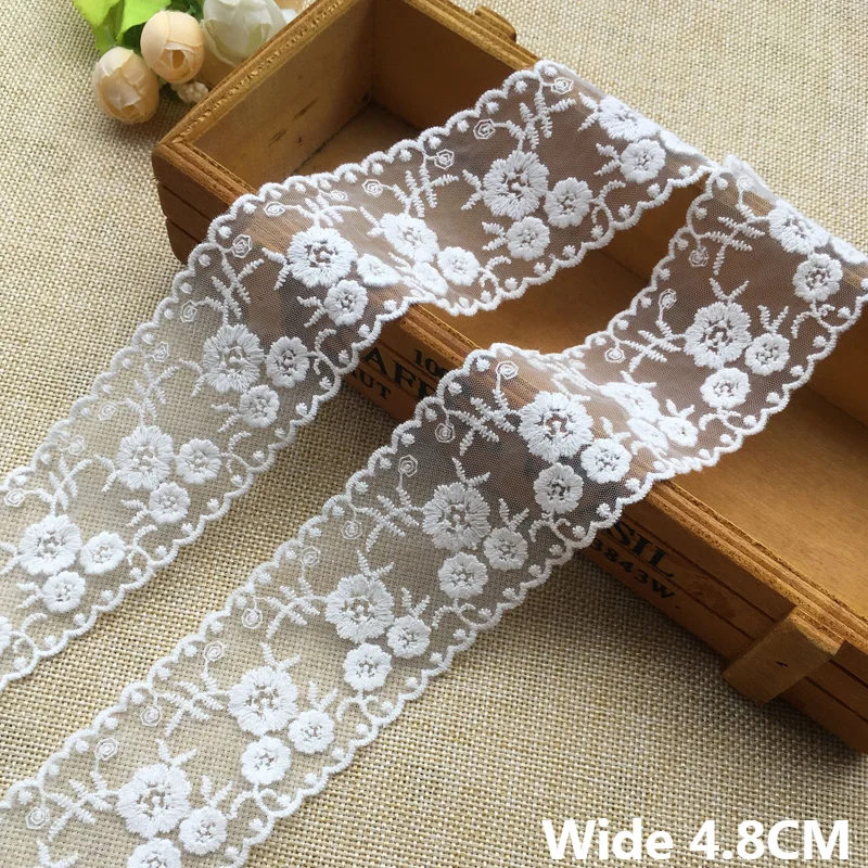 4.8CM Wide Luxury White Mesh Lace Embroidered Ribbon Clothes Shoulder Strap Headdress Handmade DIY Material Sewing Accessories
4.8CM Wide Luxury White Mesh Lace Embroidered Ribbon Clothes Shoulder Strap Headdress Handmade DIY Material Sewing Accessories