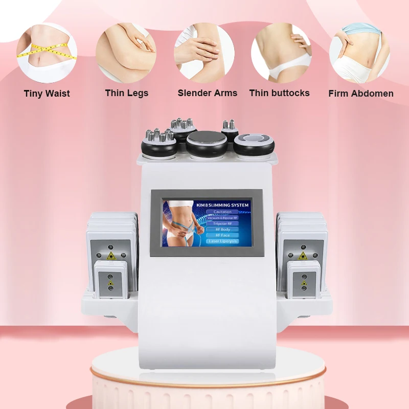 6 In 1 40K Ultrasonic Cavitation Vacuum Radio Frequency Laser 8 Pads Lipo Laser Slimming weight loss Machine for Home Use
6 In 1 40K Ultrasonic Cavitation Vacuum Radio Frequency Laser 8 Pads Lipo Laser Slimming weight loss Machine for Home Use