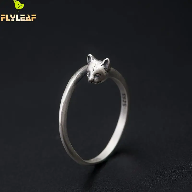 925 Sterling Silver Retro Cat Head Open Ring For Women Palace Cold Style Handmade Lady Girl Gift Vintage Jewelry Flyleaf
925 Sterling Silver Retro Cat Head Open Ring For Women Palace Cold Style Handmade Lady Girl Gift Vintage Jewelry Flyleaf