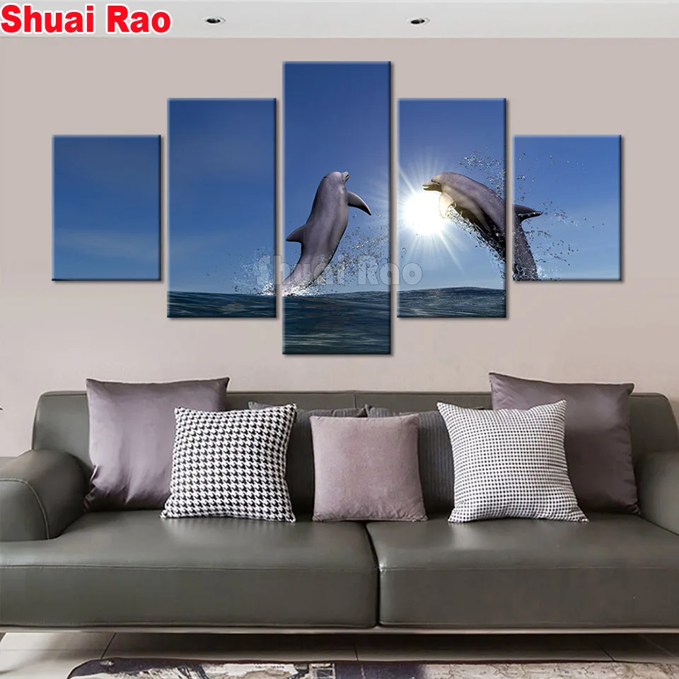5 Pieces set Jumping Dolphins 5d diy diamond painting full square round mosaic diamond embroidery rhinestone art New year gift
5 Pieces set Jumping Dolphins 5d diy diamond painting full square round mosaic diamond embroidery rhinestone art New year gift