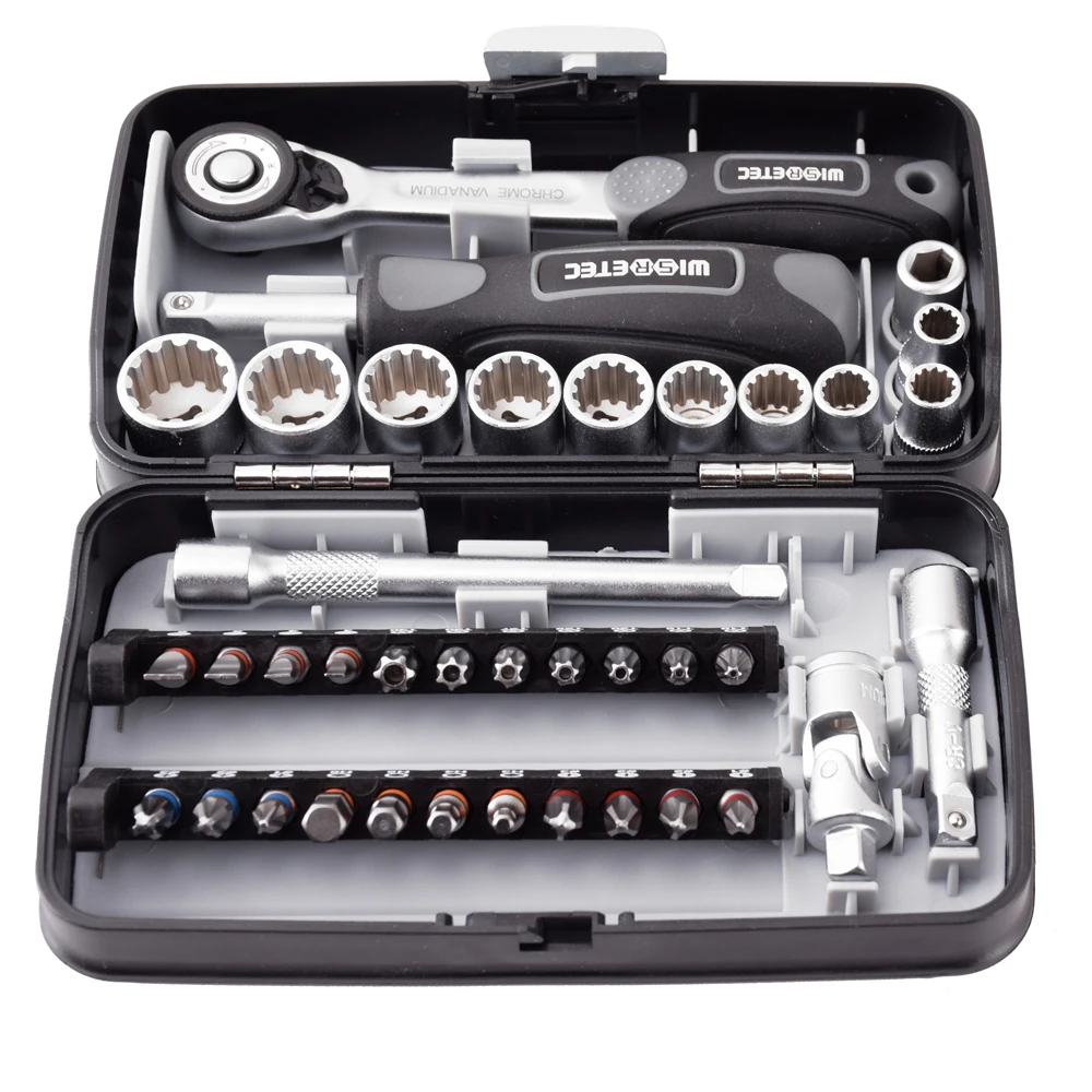 38pcs Universal Ratchet Wrench Torque Wrench Combination Bit Set 1/4" Socket Screw Bits Kit Bike Maintenance Repair Hand Tool
38pcs Universal Ratchet Wrench Torque Wrench Combination Bit Set 1/4" Socket Screw Bits Kit Bike Maintenance Repair Hand Tool