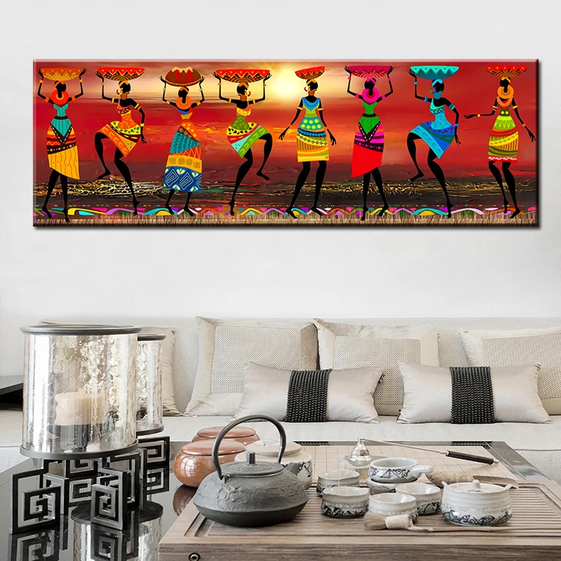 

Cuadros Etnicos Tribal Art Paintings African Women Dancing Oil Painting Picture for Living Room Canvas Print Home Decor No Frame