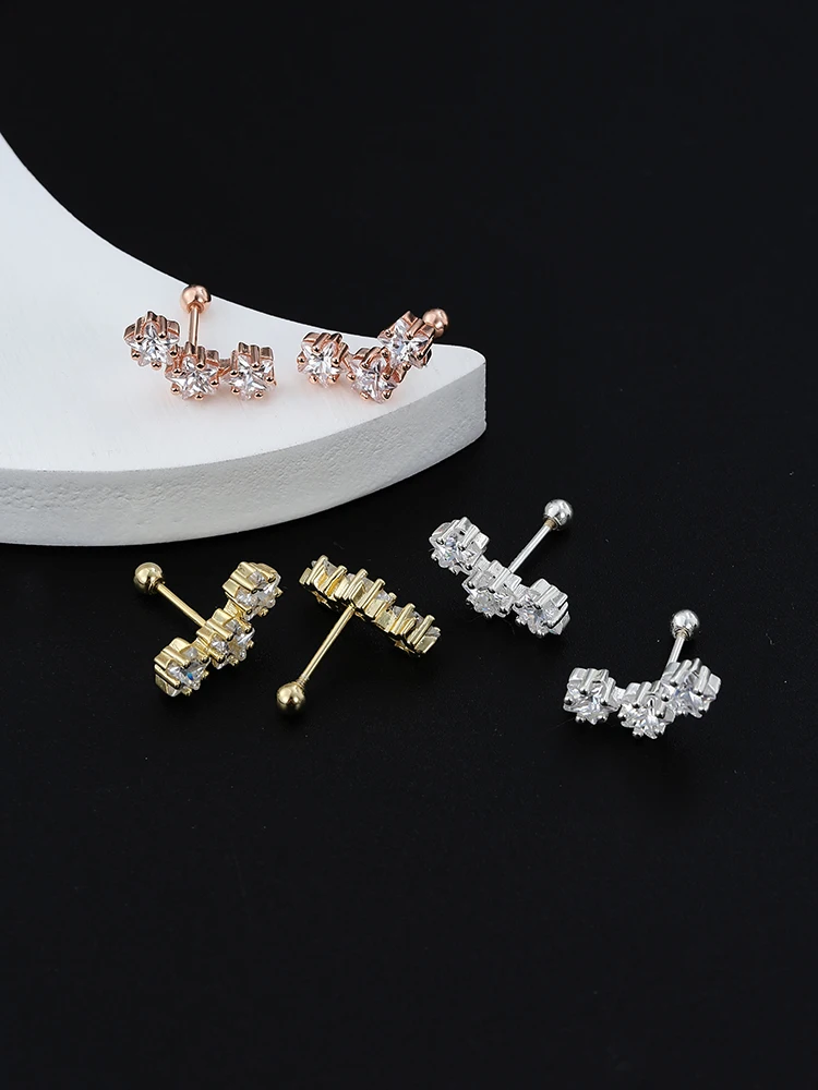 GOMAY Romantic Star 925 Sterling Silver Stud Earrings For Women Clear Cubic Zirconia Small Earring Engagement Fine Jewelry Gift
GOMAY Romantic Star 925 Sterling Silver Stud Earrings For Women Clear Cubic Zirconia Small Earring Engagement Fine Jewelry Gift