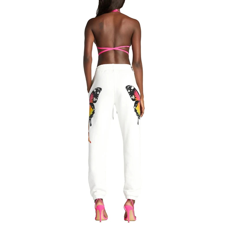 Autumn Color Butterfly Print Women's Pants Elastic Waist Lace Up Pocket Female Sport Pant New Streetwear Casual Ladies Bottom 
Autumn Color Butterfly Print Women's Pants Elastic Waist Lace Up Pocket Female Sport Pant New Streetwear Casual Ladies Bottom