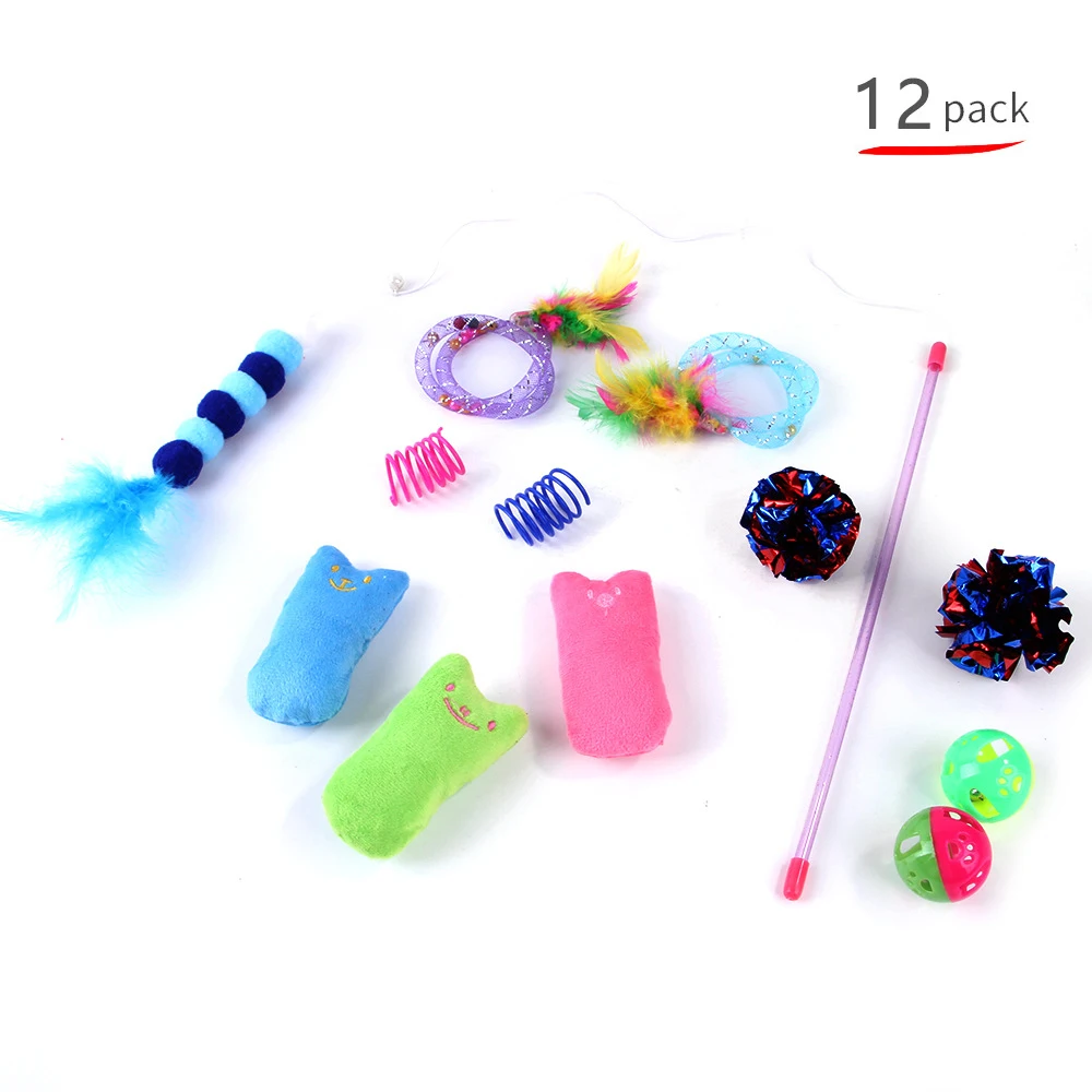 12PCS Cat Toys Kitten Toys, Variety Kitty Toy Set Including Interactive Feather Teaser Toy, Crinkle Balls Bells Toys for Kitten
12PCS Cat Toys Kitten Toys, Variety Kitty Toy Set Including Interactive Feather Teaser Toy, Crinkle Balls Bells Toys for Kitten