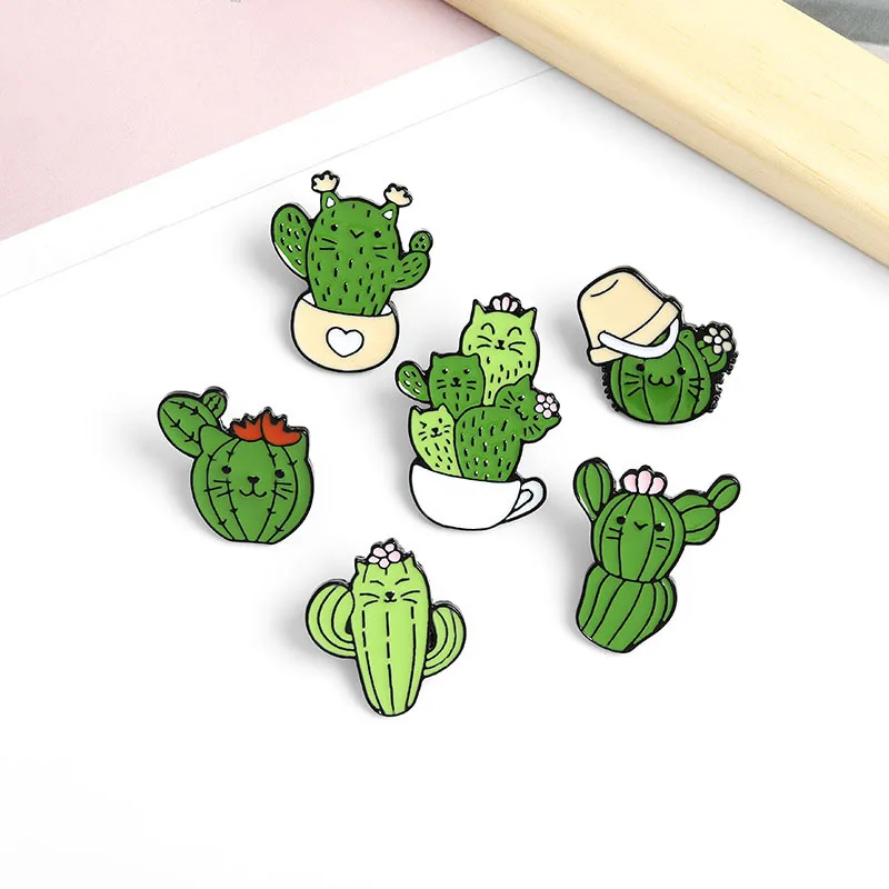 Cute Cat Cactus Plant Enamel Brooches Potted Flowers Green Pins Gift For Kids Cartoon Pictures Custom Jewelry Backpack Badge
Cute Cat Cactus Plant Enamel Brooches Potted Flowers Green Pins Gift For Kids Cartoon Pictures Custom Jewelry Backpack Badge