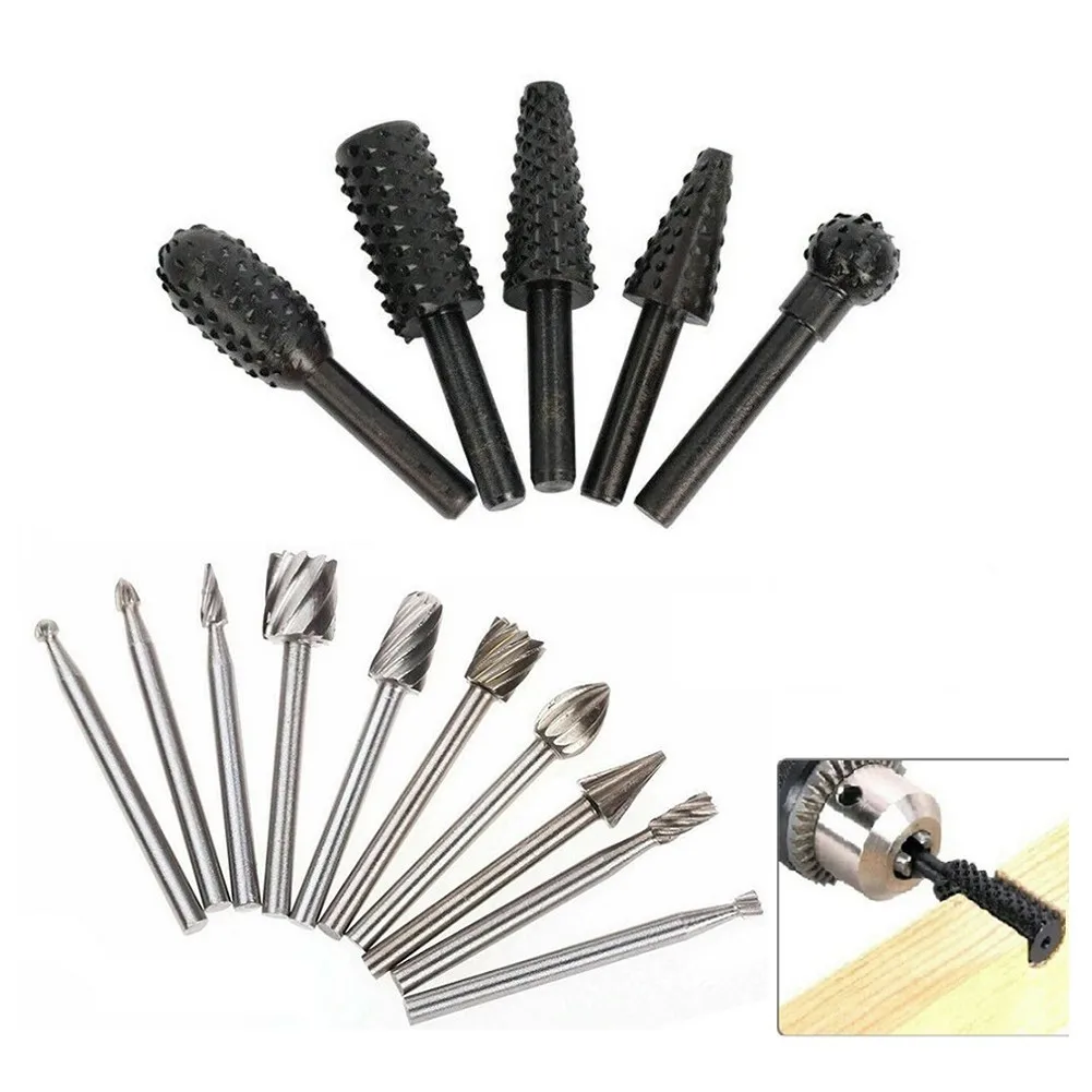 15Pcs Router Drill Bits Set Cutting Tools For Wood Stone Metal Carving Tools High Speed Steel Rotary File Mace Rotary File
15Pcs Router Drill Bits Set Cutting Tools For Wood Stone Metal Carving Tools High Speed Steel Rotary File Mace Rotary File