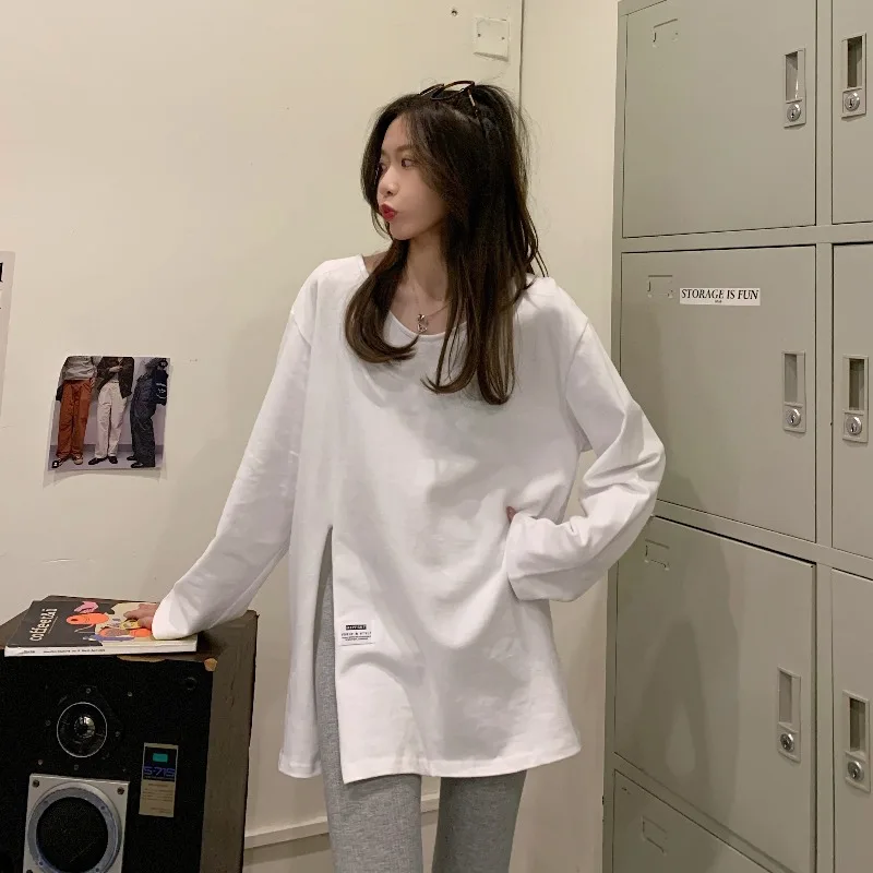 2021 Early Autumn Women's Clothing New Solid Color Long Sleeves Tees Korean Loose Casual All-match Round Neck Woman T Shirts
2021 Early Autumn Women's Clothing New Solid Color Long Sleeves Tees Korean Loose Casual All-match Round Neck Woman T Shirts
