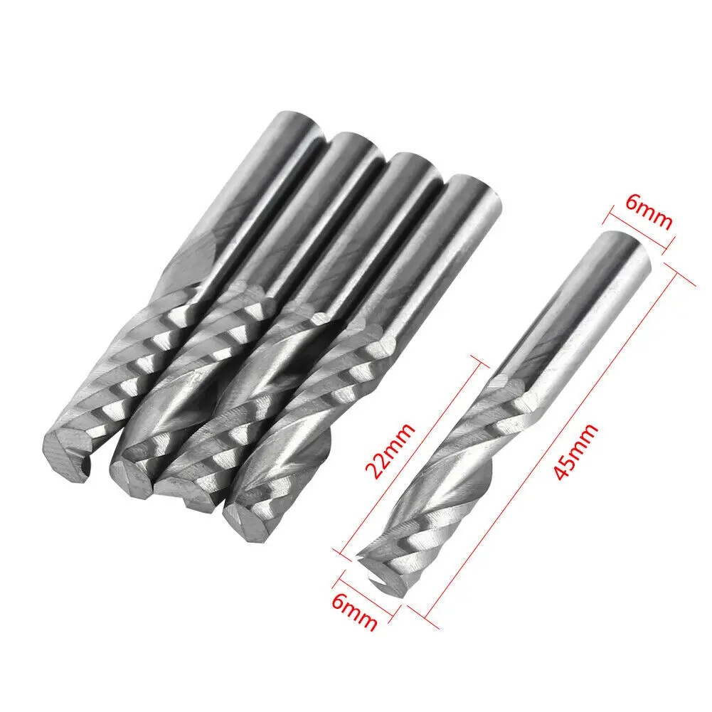 Cutters End Mill End Mills For Cutting Acrylic PVC MDF Silver 5pcs 6mm X 22mm Router Bits
Cutters End Mill End Mills For Cutting Acrylic PVC MDF Silver 5pcs 6mm X 22mm Router Bits