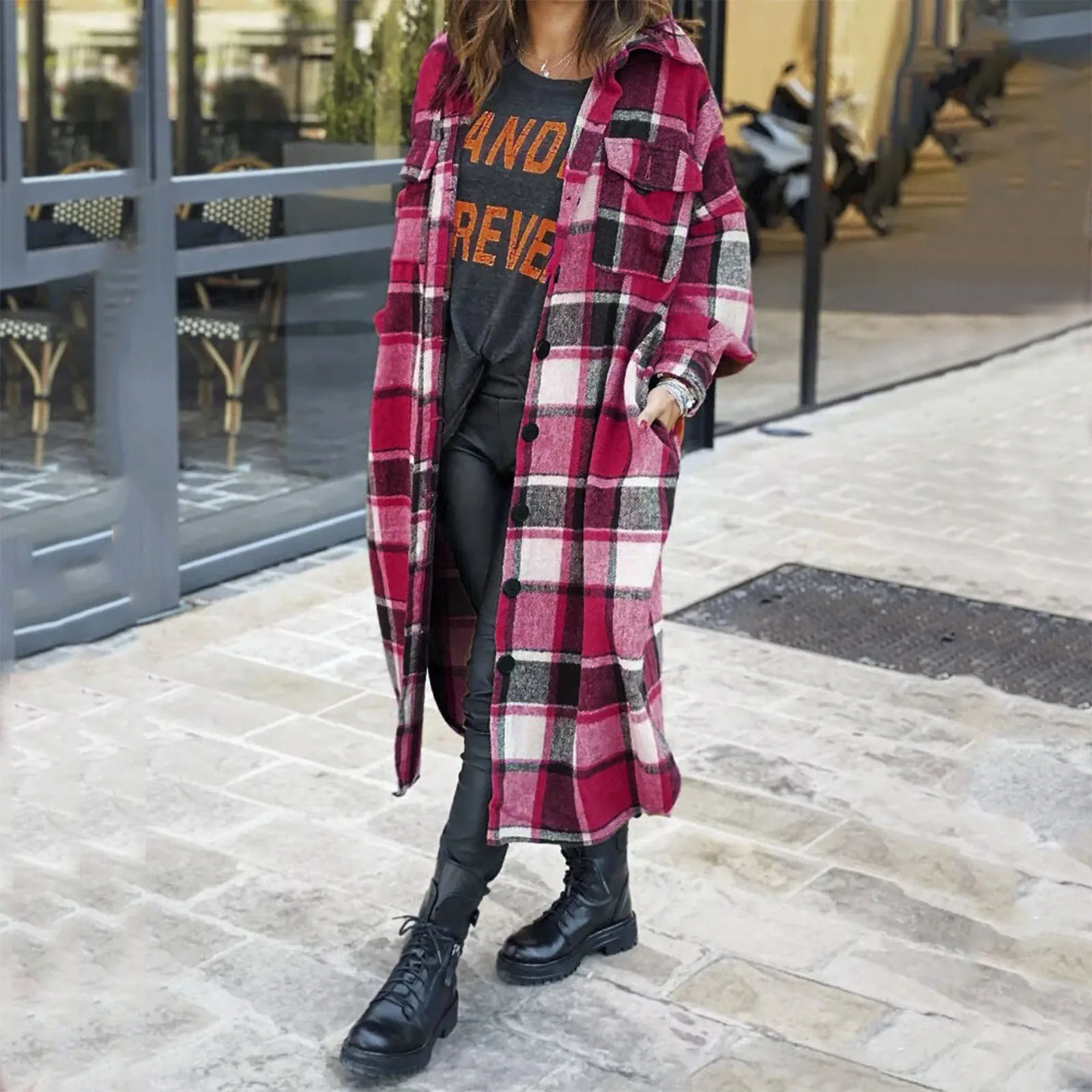 Winter Women Jackets Thin Plaid Blends Coats Outwear Plaid Print Long Sleeve Lapel Long Jacket Trench Coat Manteau Femme Hivers
Winter Women Jackets Thin Plaid Blends Coats Outwear Plaid Print Long Sleeve Lapel Long Jacket Trench Coat Manteau Femme Hivers