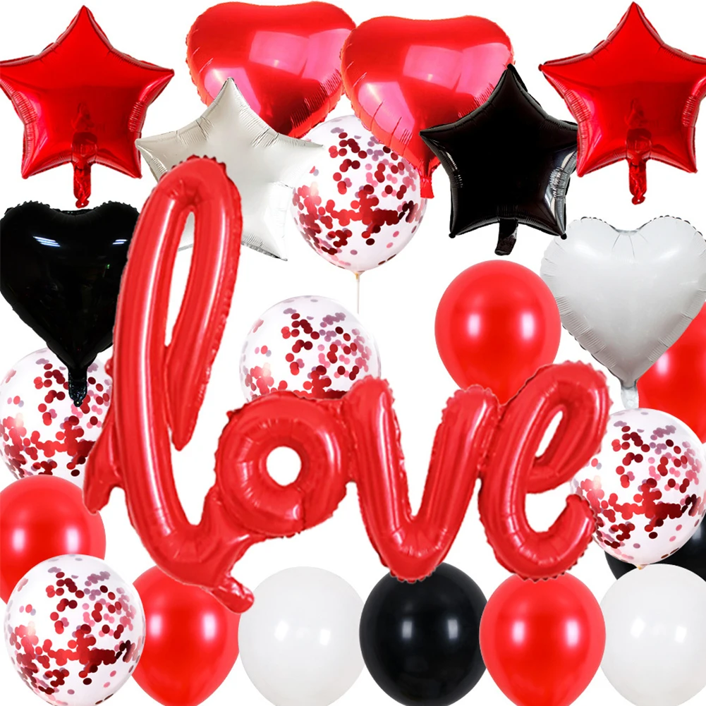 Balloons Set Foil Balloons and Latex Heart Shaped Balloons Valentine's Day Decoration Balloons for Wedding Anniversary Proposal
Balloons Set Foil Balloons and Latex Heart Shaped Balloons Valentine's Day Decoration Balloons for Wedding Anniversary Proposal