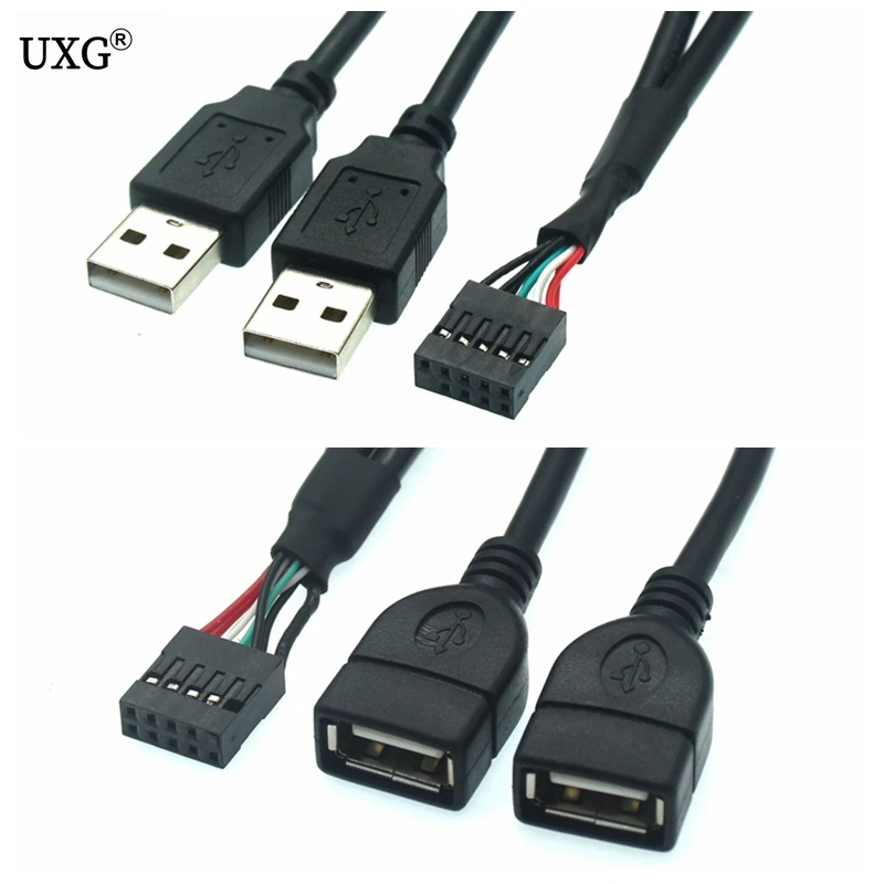 Разветвитель для материнской платы ПК USB2.0 9-контактный разъем мама-двойной USB и