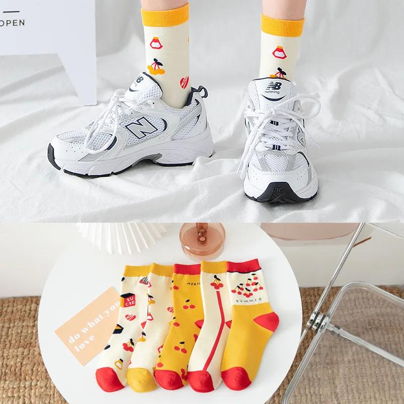 3 Pairs Women Cotton Spring Autumn Cute Yellow Strawberry Socks Female Colorful Funny Dress Sox Gifts for Japanses Student Girls
3 Pairs Women Cotton Spring Autumn Cute Yellow Strawberry Socks Female Colorful Funny Dress Sox Gifts for Japanses Student Girls