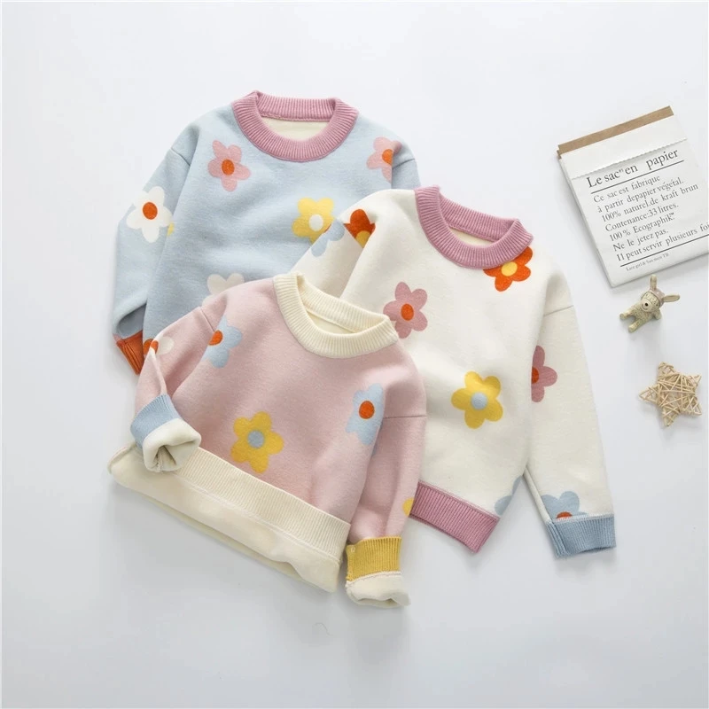 2020 Autumn Winter Girls Floral Knitted Sweater Baby Kids Thick Keep Warm Long Sleeve Tops Toddler Children's Pullover for Girls
2020 Autumn Winter Girls Floral Knitted Sweater Baby Kids Thick Keep Warm Long Sleeve Tops Toddler Children's Pullover for Girls