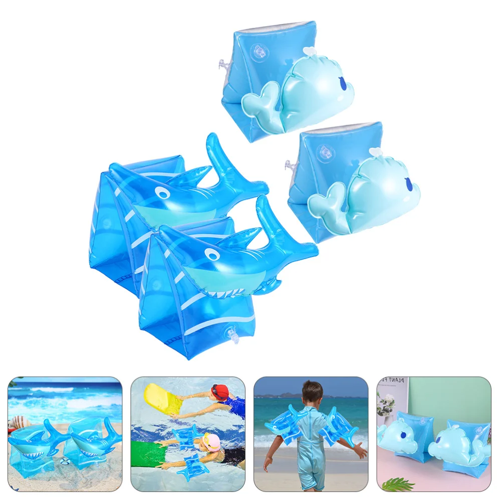 2 Pairs Children Swimming Arm Float Rings PVC Arm Floats Inflatable Sleeves