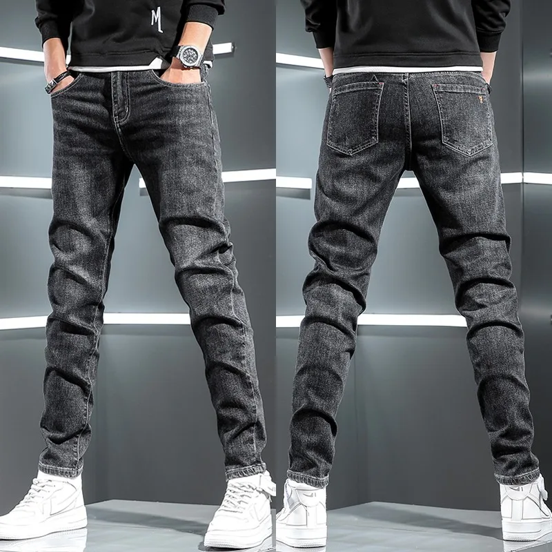 Autumn Black Gray Jeans Men Slim Fit Pants Streetwear Casual Mens Stretch Jean Trousers
Autumn Black Gray Jeans Men Slim Fit Pants Streetwear Casual Mens Stretch Jean Trousers