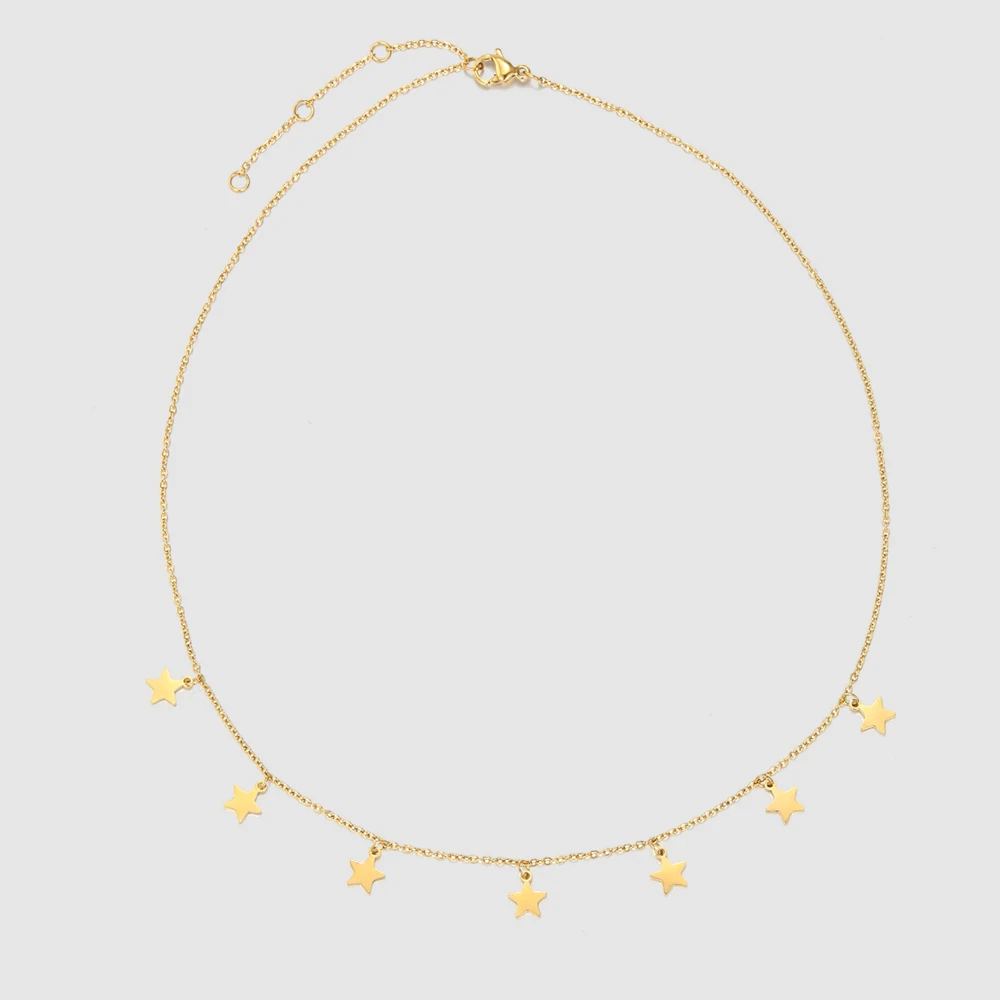 Stainless Steel Gold Color Star Pendant Necklace For Woman Short Choker Pentagon-Star Clavicle Chain Metal Collar Jewelry Gifts
Stainless Steel Gold Color Star Pendant Necklace For Woman Short Choker Pentagon-Star Clavicle Chain Metal Collar Jewelry Gifts