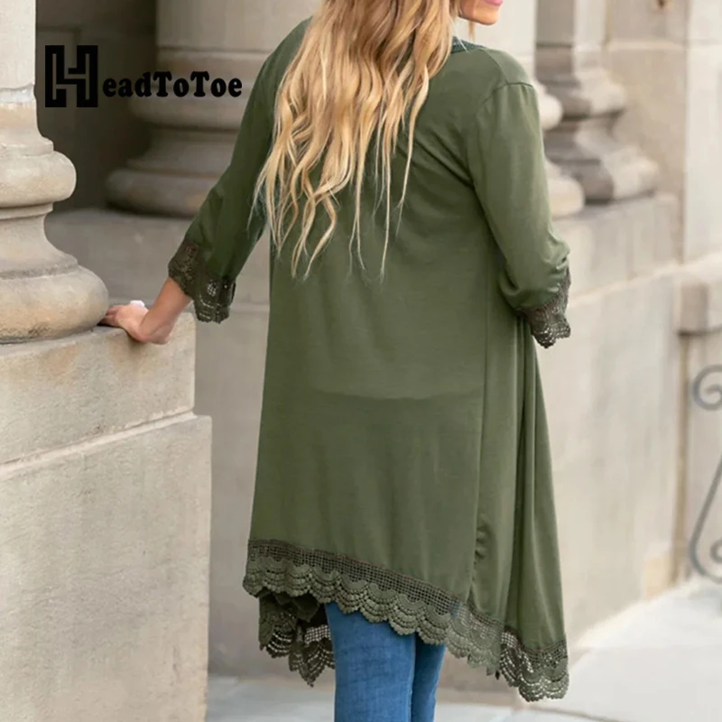 Solid Lace Casual Basic Cardigan Women Half Sleeve Scarf Collar Straight Women Tops
Solid Lace Casual Basic Cardigan Women Half Sleeve Scarf Collar Straight Women Tops