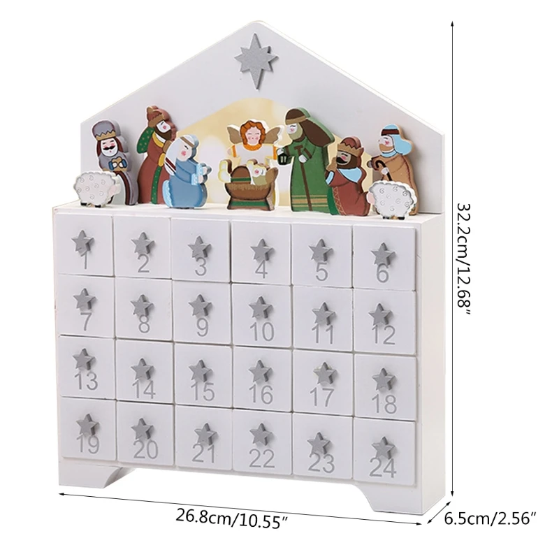 T84E Christmas Wooden Advent Calendar Jesus with 24 Drawers for Kids Adults Countdown
T84E Christmas Wooden Advent Calendar Jesus with 24 Drawers for Kids Adults Countdown