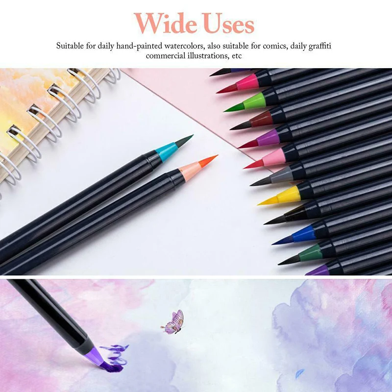 20/24/48 Color Dual Tip Brush Pens Water Markers Art Paint Watercolor Pen Set for School AS99 
20/24/48 Color Dual Tip Brush Pens Water Markers Art Paint Watercolor Pen Set for School AS99