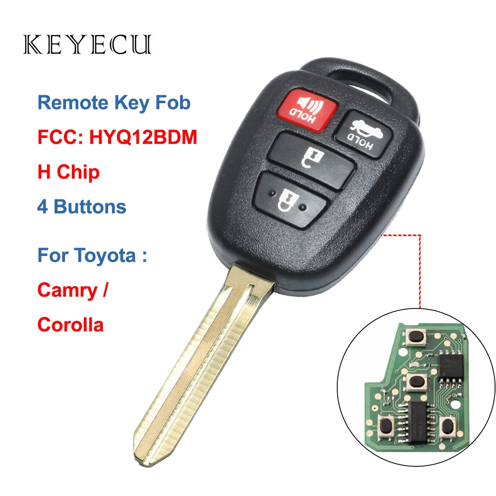 Keyecu дистанционный ключ-брелок от машины 4 кнопки H чип для Toyota Camry Corolla 2014 2015 2016 2017 2018 FCC ID: HYQ12BDM
Keyecu дистанционный ключ-брелок от машины 4 кнопки H чип для Toyota Camry Corolla 2014 2015 2016 2017 2018 FCC ID: HYQ12BDM